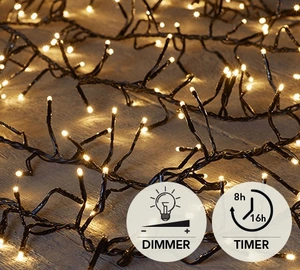 0,7-1M TREECLUSTER 2,5M/192LED WARM WIT - 4M AANLOOPSNOER ZWART -BI-BUI- / IP44 TRAFO AAN / 8/16U TI