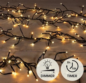1,6-1,9M TREECLUSTER 10M/768LED LUXURY - 4M AANLOOPSNOER ZWART -BI-BUI- / IP44 TRAFO AAN / 8/16U TIM