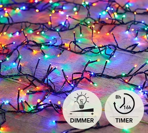 2,2-2,5M TREECLUSTER 15M/1152LED MULTI - 4M AANLOOPSNOER ZWART -BI-BUI- / IP44 TRAFO AAN / 8/16U TIM
