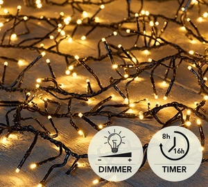 2,5-3M TREECLUSTER 1536LED 20M LICHT GOUD - 4M AANLOOPSNOER ZWART -BI-BUI- / IP44 TRAFO AAN / 8/16U
