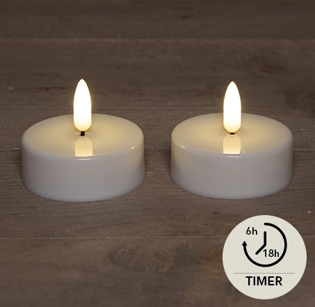 B.O.T. 2ST 3D VLAM LED JUMBO THEELICHT WARM WIT VLAMEFFECT MET TIMER