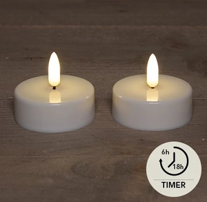 B.O.T. 2ST 3D VLAM LED JUMBO THEELICHT WARM WIT VLAMEFFECT MET TIMER