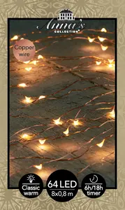 B.O.T. LED CASCADE COPPER WIRE 64L/8X0,8M 6/18H TIMER LED CL