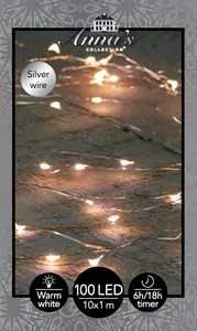 B.O.T. LED CASCADE SILVER WIRE 100L/10X1M 6/18H TIMER LED WA