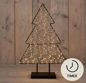BOOM OP VOET METAAL 260LED IP20 3XAA BATTERIJ 6/18U TIMER 40X61,5CM CLASSIC WARM
