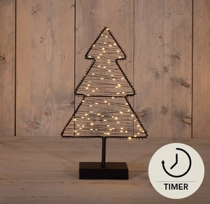 BOOM OP VOET METAAL 85LED IP20  2XAA BATTERIJ 6/18U TIMER 22,5X38,5CM CLASSIC WARM