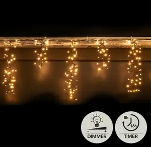 CLUSTER ICICLE 3,5M/528LED WARM WHITE / CLASSIC - 8X24CM / 7