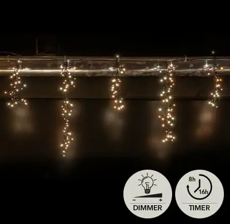 CLUSTER ICICLE 7M/1032LED WARM WHITE / CLASSIC - 15X24CM / 1