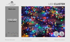 Clusterverlichting 1152/6,9M LED MULTI - 4M LEADCABLE BLACK