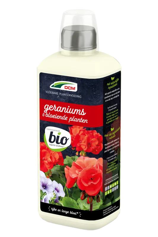 DCM Vloeibare Meststof Geraniums & Bloeiende Planten 0,8 L