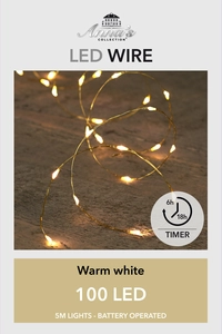 Draadverlichting gouddraad led warm wit 100 lamps - afbeelding 2