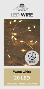 Draadverlichting gouddraad led warm wit 20 lamps - afbeelding 2