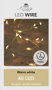 Draadverlichting gouddraad led warm wit 40 lamps - afbeelding 2