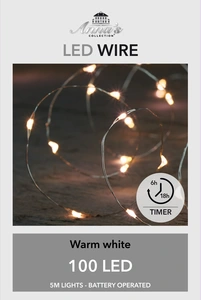 Draadverlichting zilverdraad led warm wit 100 lamps - afbeelding 2