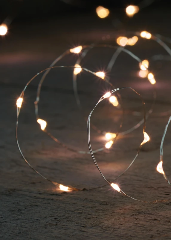 Draadverlichting zilverdraad  led warm wit 20 lamps - afbeelding 1