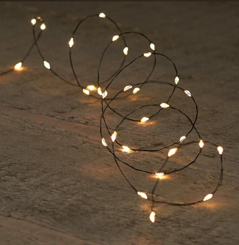 Draadverlichting zwarte draad led warm wit 100 lamps - afbeelding 1