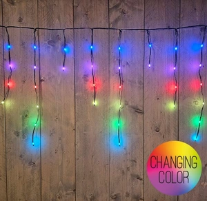 IJSPEGEL  132LED RGB 500X60CM / AFSTANDSBEDIENING / 5 MTR AANLOOPSNOER ZWART