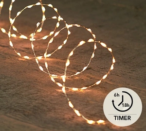 LED CHAIN SILVER 330L/5M LED WARM WHITE  - 5M LEADCABLE - 6.