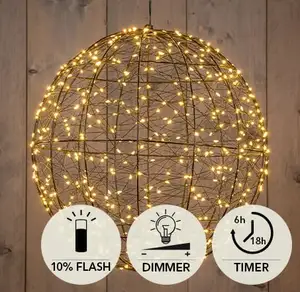 METAL BALL FLASH 35CM/500LED CLASSIC WARM / 5M BLACK LEADCAB