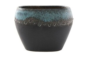 Planter Liza zwart blauw D28x15 H23