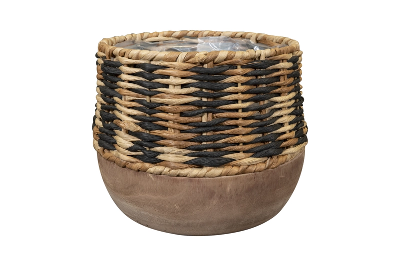 Pot diede d28h21cm zwart - afbeelding 1