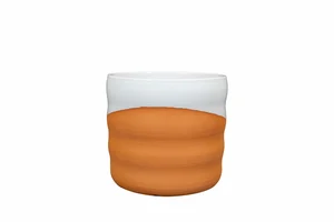 Pot odin d14h13cm wit/terra - afbeelding 1