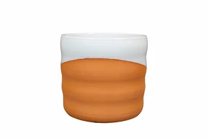 Pot odin d18h16cm wit/terra - afbeelding 1