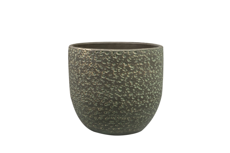 Pot rinca d25h23cm shiny groen - afbeelding 1