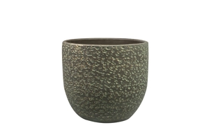 Pot rinca d25h23cm shiny groen - afbeelding 1