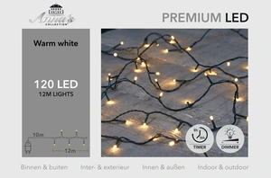 PREMIUM LED 120L/12M LED WARM WHITE - 10M LEADCABLE BLACK -