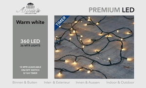 PREMIUM LED 360L/36M LED WARM WHITE - 10M LEADCABLE BLACK-