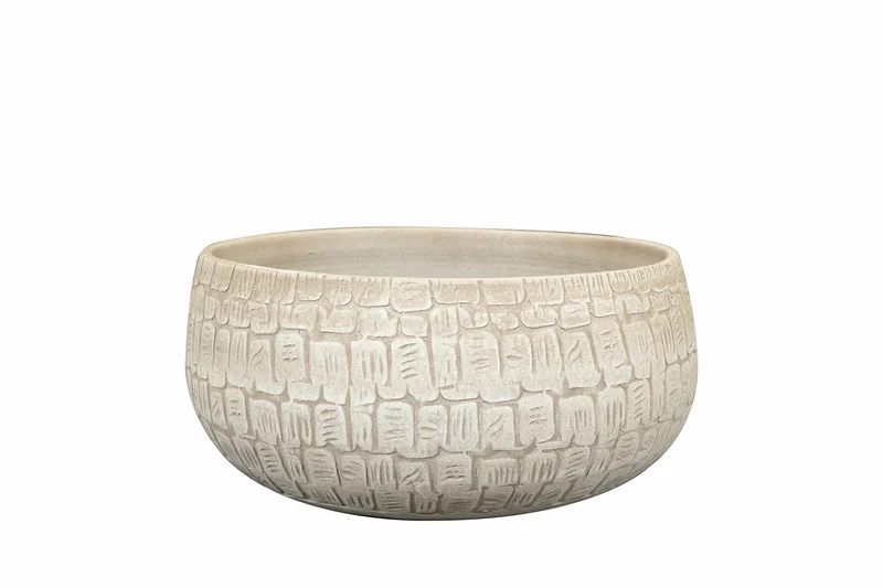 Schaal renzo d28h13cm zand - afbeelding 1