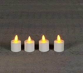 THEELICHT BEWEGENDE VLAM UITBREIDINGSET DIA 5X6CM WIT SET VAN 4